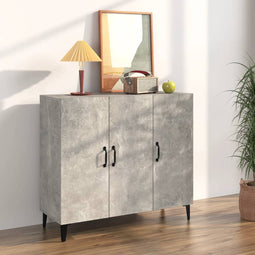 vidaXL - Dressoir - 90x34x80 - cm - bewerkt - hout - betongrijs