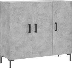 vidaXL - Dressoir - 90x34x80 - cm - bewerkt - hout - betongrijs