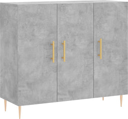 vidaXL - Dressoir - 90x34x80 - cm - bewerkt - hout - betongrijs