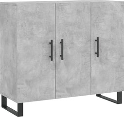 vidaXL - Dressoir - 90x34x80 - cm - bewerkt - hout - betongrijs