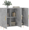 vidaXL - Dressoir - 90x34x80 - cm - bewerkt - hout - betongrijs