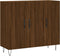 vidaXL - Dressoir - 90x34x80 - cm - bewerkt - hout - bruin - eikenkleur