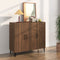 vidaXL - Dressoir - 90x34x80 - cm - bewerkt - hout - bruin - eikenkleur