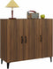 vidaXL - Dressoir - 90x34x80 - cm - bewerkt - hout - bruin - eikenkleur