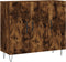 vidaXL - Dressoir - 90x34x80 - cm - bewerkt - hout - gerookt - eikenkleurig