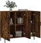 vidaXL - Dressoir - 90x34x80 - cm - bewerkt - hout - gerookt - eikenkleurig