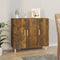 vidaXL - Dressoir - 90x34x80 - cm - bewerkt - hout - gerookt - eikenkleurig
