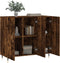 vidaXL - Dressoir - 90x34x80 - cm - bewerkt - hout - gerookt - eikenkleurig