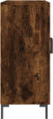 vidaXL - Dressoir - 90x34x80 - cm - bewerkt - hout - gerookt - eikenkleurig