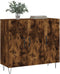 vidaXL - Dressoir - 90x34x80 - cm - bewerkt - hout - gerookt - eikenkleurig