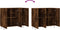 vidaXL - Dressoir - 90x34x80 - cm - bewerkt - hout - gerookt - eikenkleurig