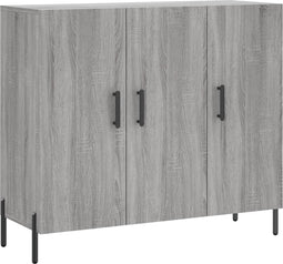 vidaXL - Dressoir - 90x34x80 - cm - bewerkt - hout - grijs - sonoma - eikenkleurig