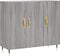 vidaXL - Dressoir - 90x34x80 - cm - bewerkt - hout - grijs - sonoma - eikenkleurig