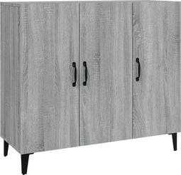 vidaXL - Dressoir - 90x34x80 - cm - bewerkt - hout - grijs - sonoma - eikenkleurig