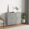 vidaXL - Dressoir - 90x34x80 - cm - bewerkt - hout - grijs - sonoma - eikenkleurig