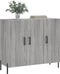 vidaXL - Dressoir - 90x34x80 - cm - bewerkt - hout - grijs - sonoma - eikenkleurig
