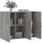vidaXL - Dressoir - 90x34x80 - cm - bewerkt - hout - grijs - sonoma - eikenkleurig