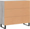 vidaXL - Dressoir - 90x34x80 - cm - bewerkt - hout - grijs - sonoma - eikenkleurig