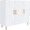 vidaXL - Dressoir - 90x34x80 - cm - bewerkt - hout - hoogglans - wit