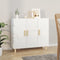 vidaXL - Dressoir - 90x34x80 - cm - bewerkt - hout - hoogglans - wit