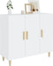 vidaXL - Dressoir - 90x34x80 - cm - bewerkt - hout - hoogglans - wit