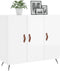 vidaXL - Dressoir - 90x34x80 - cm - bewerkt - hout - hoogglans - wit