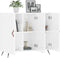 vidaXL - Dressoir - 90x34x80 - cm - bewerkt - hout - hoogglans - wit