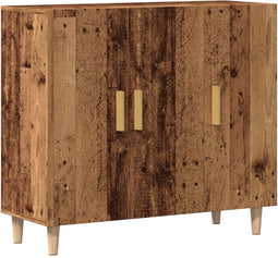 vidaXL - Dressoir - 90x34x80 - cm - bewerkt - hout - oud - houtkleurig