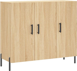 vidaXL - Dressoir - 90x34x80 - cm - bewerkt - hout - sonoma - eikenkleurig
