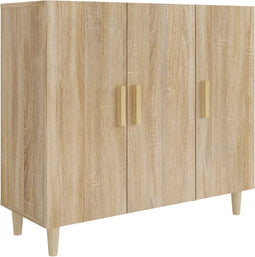 vidaXL - Dressoir - 90x34x80 - cm - bewerkt - hout - sonoma - eikenkleurig