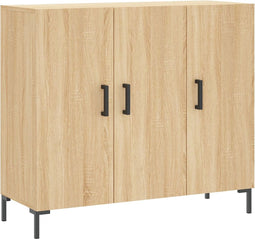vidaXL - Dressoir - 90x34x80 - cm - bewerkt - hout - sonoma - eikenkleurig