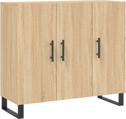 vidaXL - Dressoir - 90x34x80 - cm - bewerkt - hout - sonoma - eikenkleurig