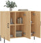 vidaXL - Dressoir - 90x34x80 - cm - bewerkt - hout - sonoma - eikenkleurig