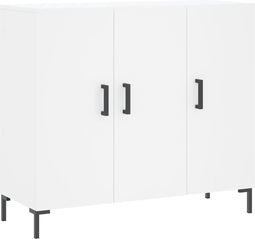vidaXL - Dressoir - 90x34x80 - cm - bewerkt - hout - wit