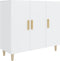 vidaXL - Dressoir - 90x34x80 - cm - bewerkt - hout - wit