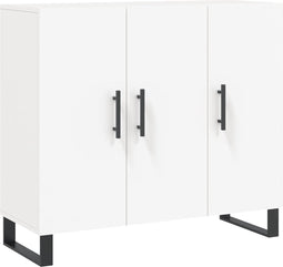 vidaXL - Dressoir - 90x34x80 - cm - bewerkt - hout - wit