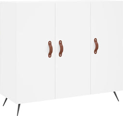vidaXL - Dressoir - 90x34x80 - cm - bewerkt - hout - wit