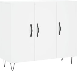 vidaXL - Dressoir - 90x34x80 - cm - bewerkt - hout - wit