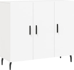 vidaXL - Dressoir - 90x34x80 - cm - bewerkt - hout - wit