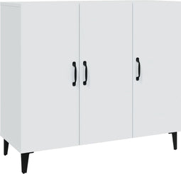 vidaXL - Dressoir - 90x34x80 - cm - bewerkt - hout - wit