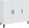 vidaXL - Dressoir - 90x34x80 - cm - bewerkt - hout - wit