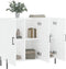 vidaXL - Dressoir - 90x34x80 - cm - bewerkt - hout - wit