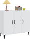 vidaXL - Dressoir - 90x34x80 - cm - bewerkt - hout - wit