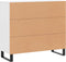 vidaXL - Dressoir - 90x34x80 - cm - bewerkt - hout - wit
