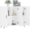 vidaXL - Dressoir - 90x34x80 - cm - bewerkt - hout - wit