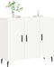 vidaXL - Dressoir - 90x34x80 - cm - bewerkt - hout - wit