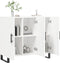 vidaXL - Dressoir - 90x34x80 - cm - bewerkt - hout - wit