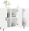 vidaXL - Dressoir - 90x34x80 - cm - bewerkt - hout - wit