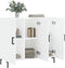 vidaXL - Dressoir - 90x34x80 - cm - bewerkt - hout - wit