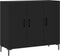 vidaXL - Dressoir - 90x34x80 - cm - bewerkt - hout - zwart